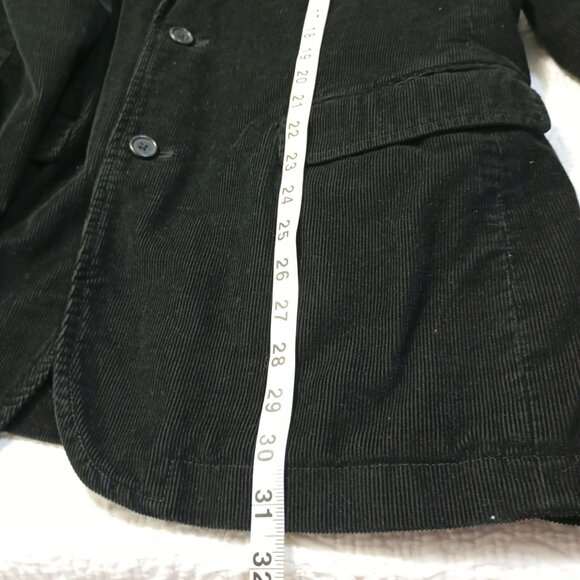 J. Crew Mens Corduroy Blazer Jacket Large Black Vintage Style - Picture 11 of 12